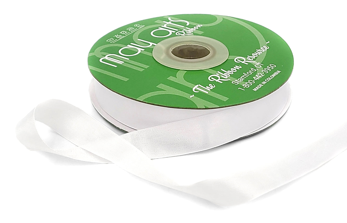 May Arts - Seam Binding Ribbon - White