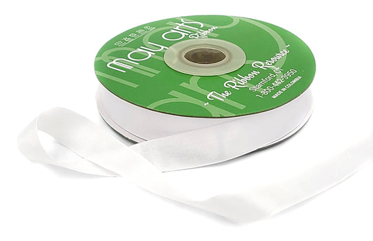 May Arts - Seam Binding Ribbon - White