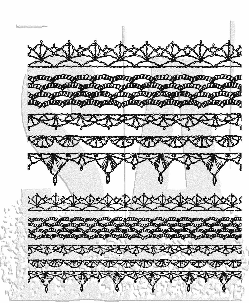 Tim Holtz - Crochet Trims Cling Stamp Set