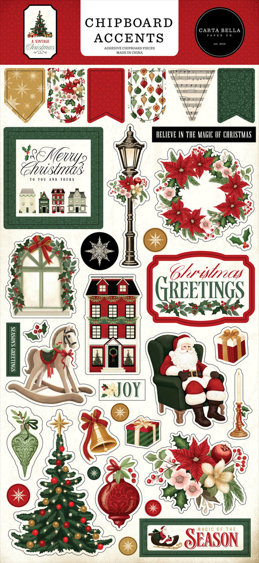 Carta Bella - A Vintage Christmas - Chipboard Accents