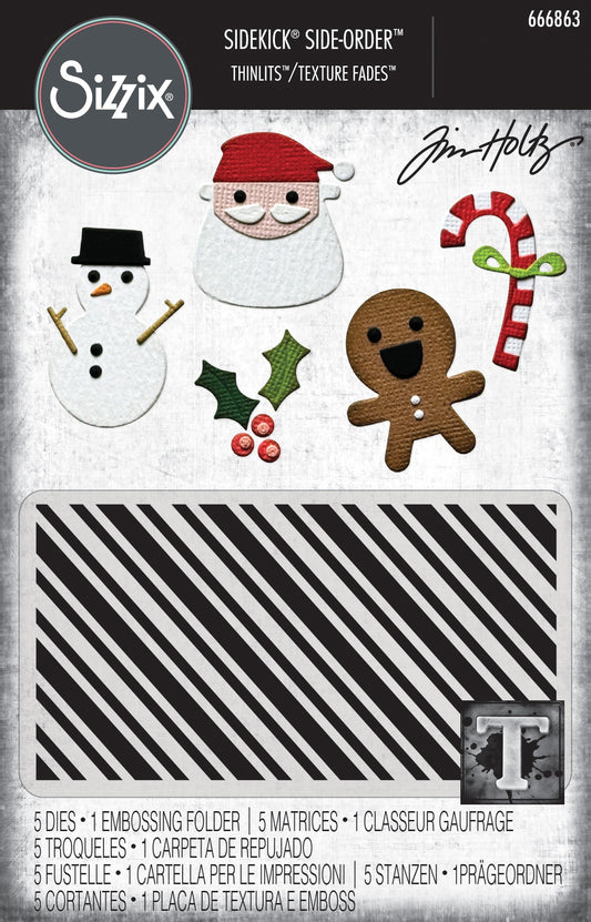 Sizzix - Sidekick Texture Fades Embossing Folder - Christmas by Tim Holtz