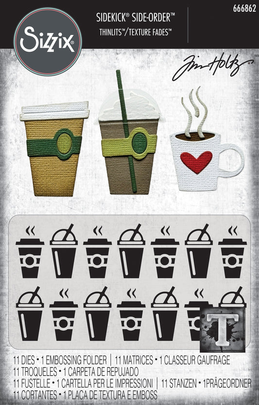 Sizzix - Sidekick Texture Fades Embossing Folder - Coffee by Tim Holtz