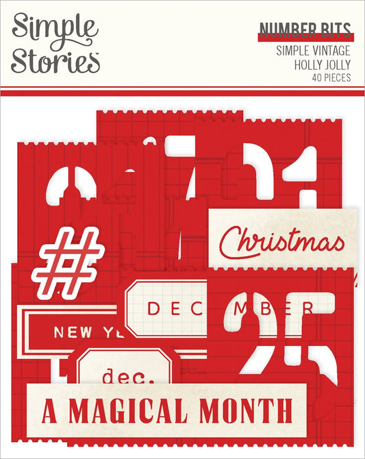 Simple Stories - Simple Vintage Holly Jolly - Number Bits & Pieces