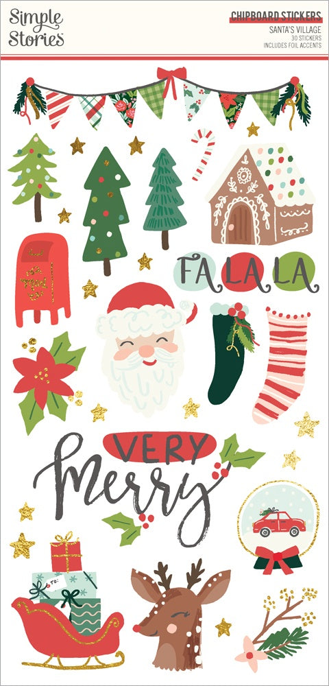 Simple Stories - Santa's Village - Chipboard Stickers