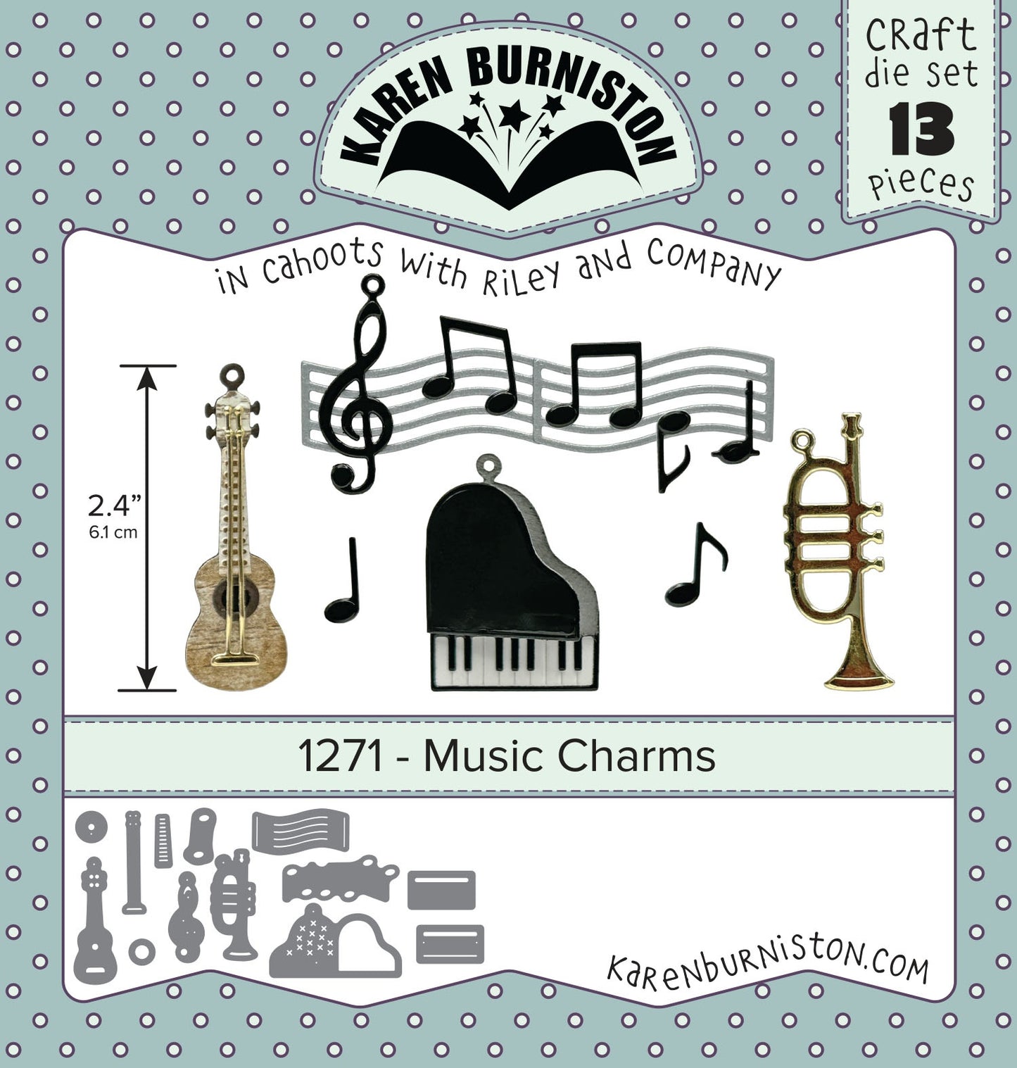 Karen Burniston - Music Charms Die Set