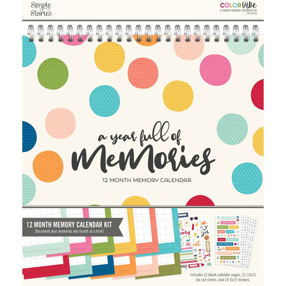 Simple Stories - Color Vibe 12-Month Memory Calendar