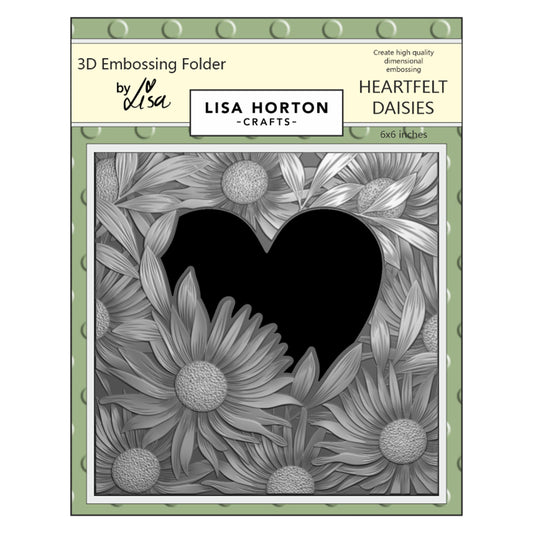 Lisa Horton - Embossing Folder - Heartfelt Daisies