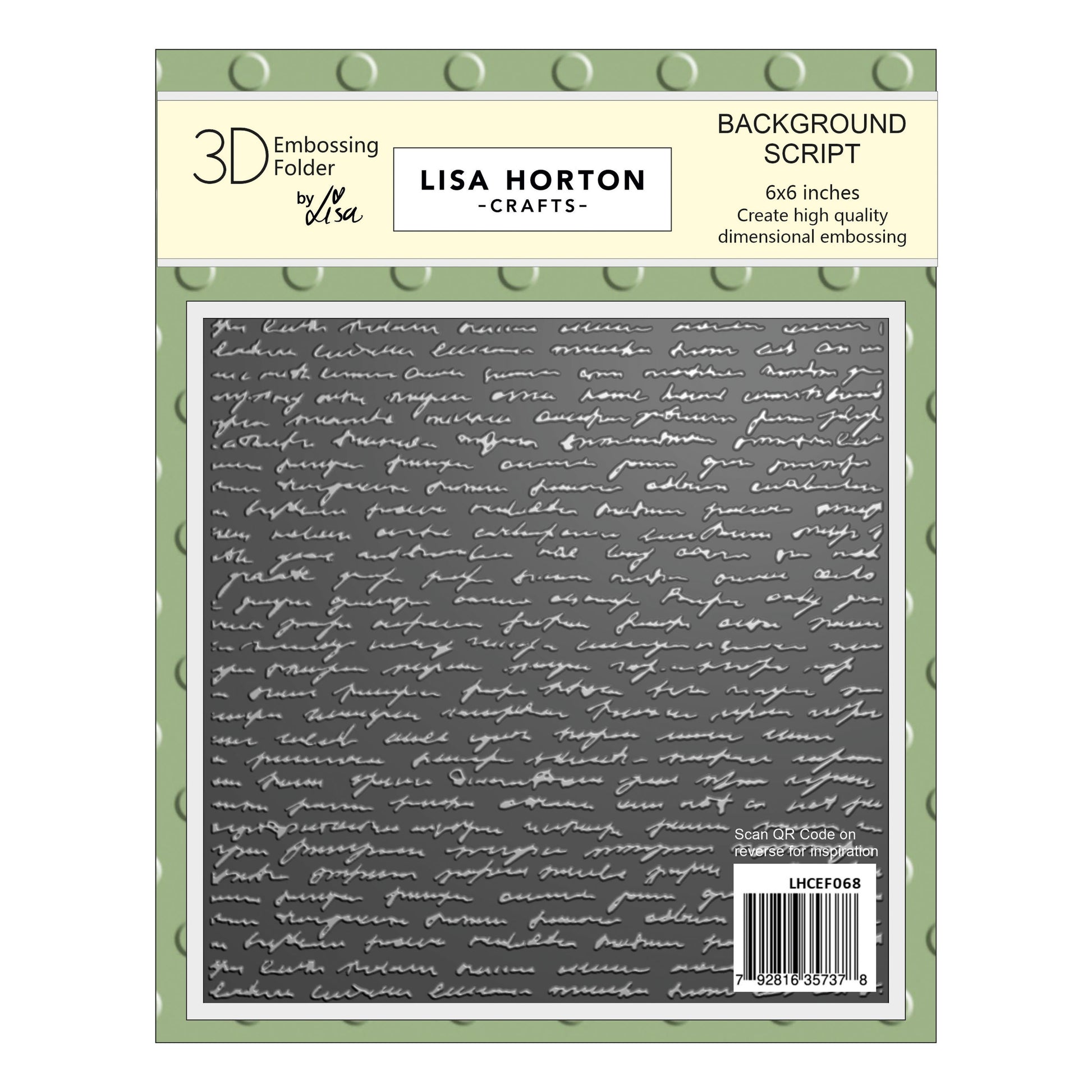 Lisa Horton - Embossing Folder - Background Script