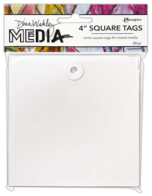 Dina Wakley - Square Tags With Reinforced Holes - 4"