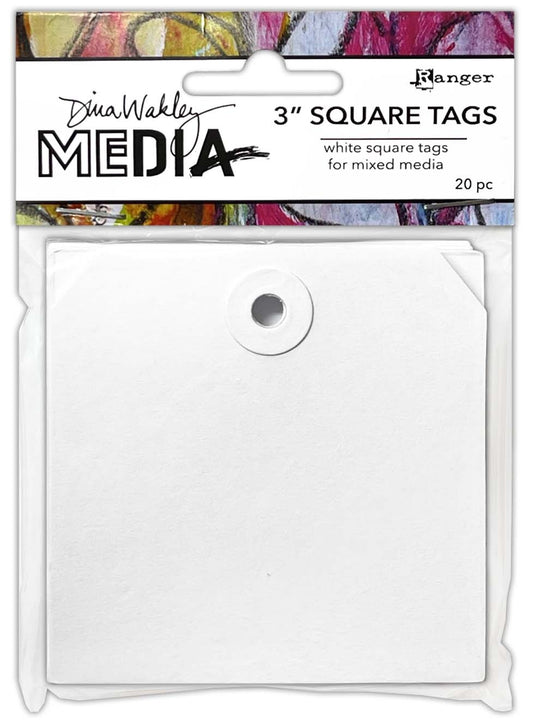 Dina Wakley - Square Tags With Reinforced Holes - 3"