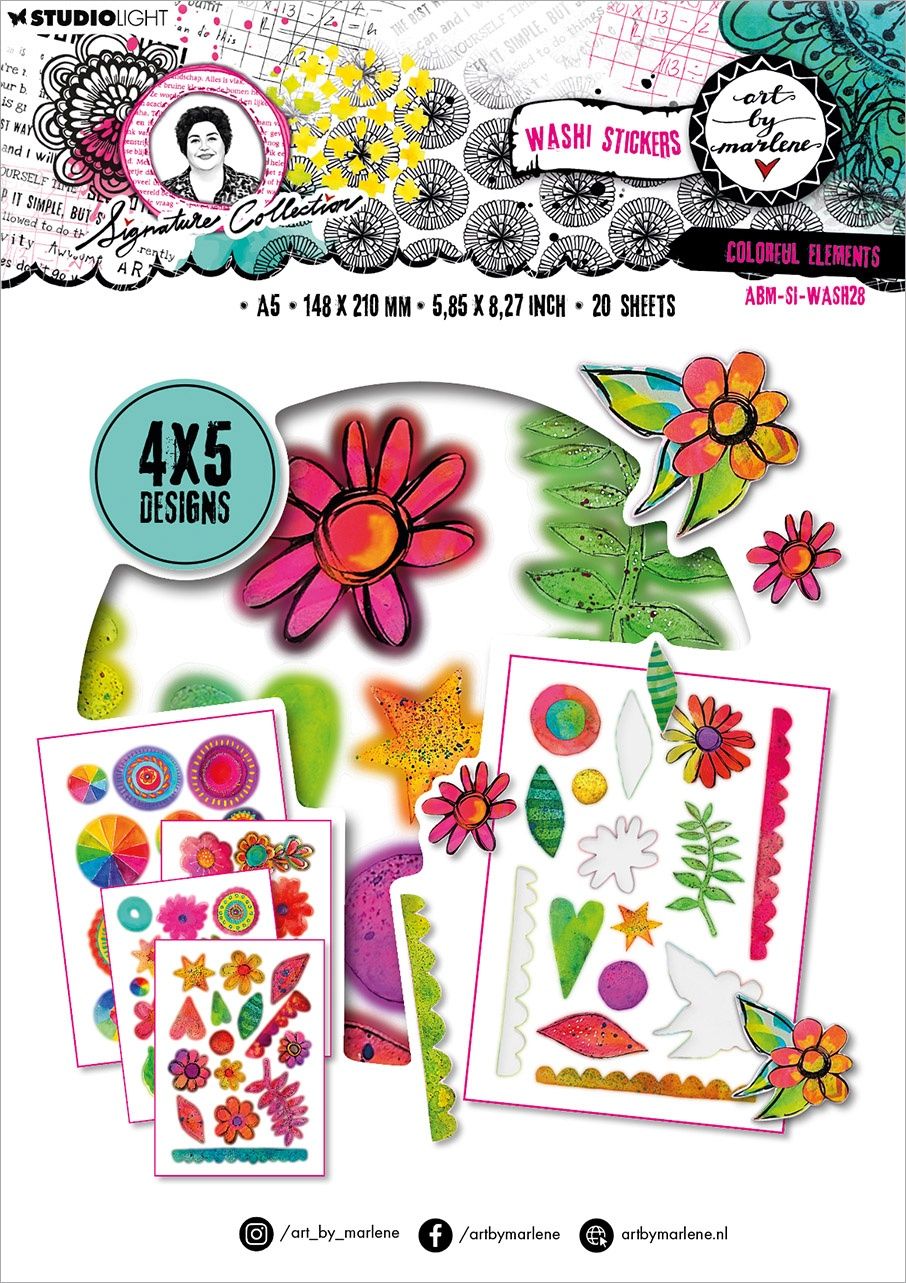 Studio Light - Art By Marlene - Colorful Elements Washi Sticker Book