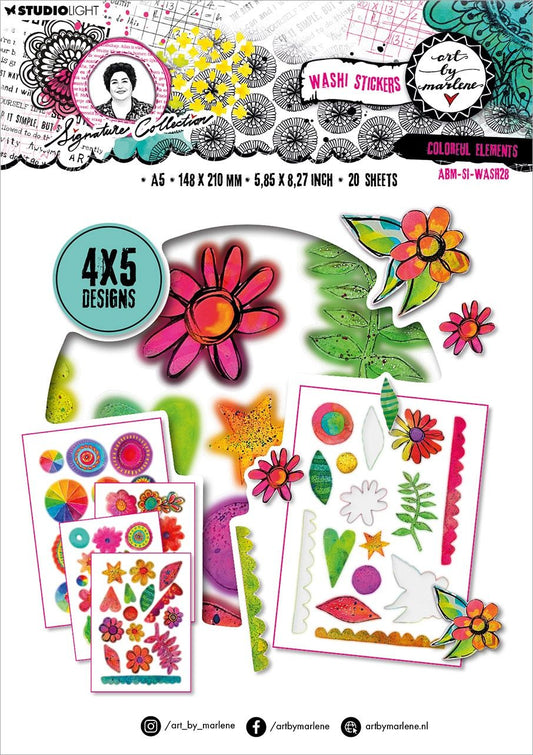 Studio Light - Art By Marlene - Colorful Elements Washi Sticker Book