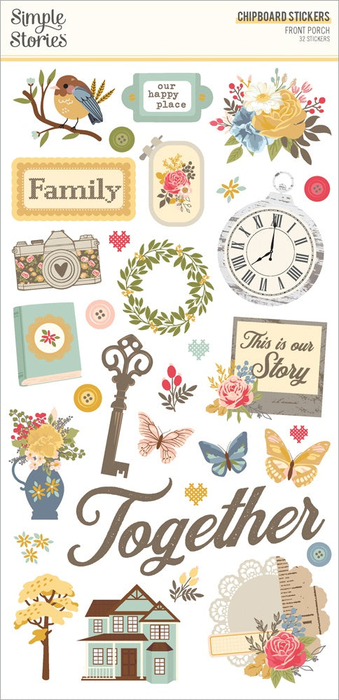 Simple Stories - Front Porch - Chipboard Stickers