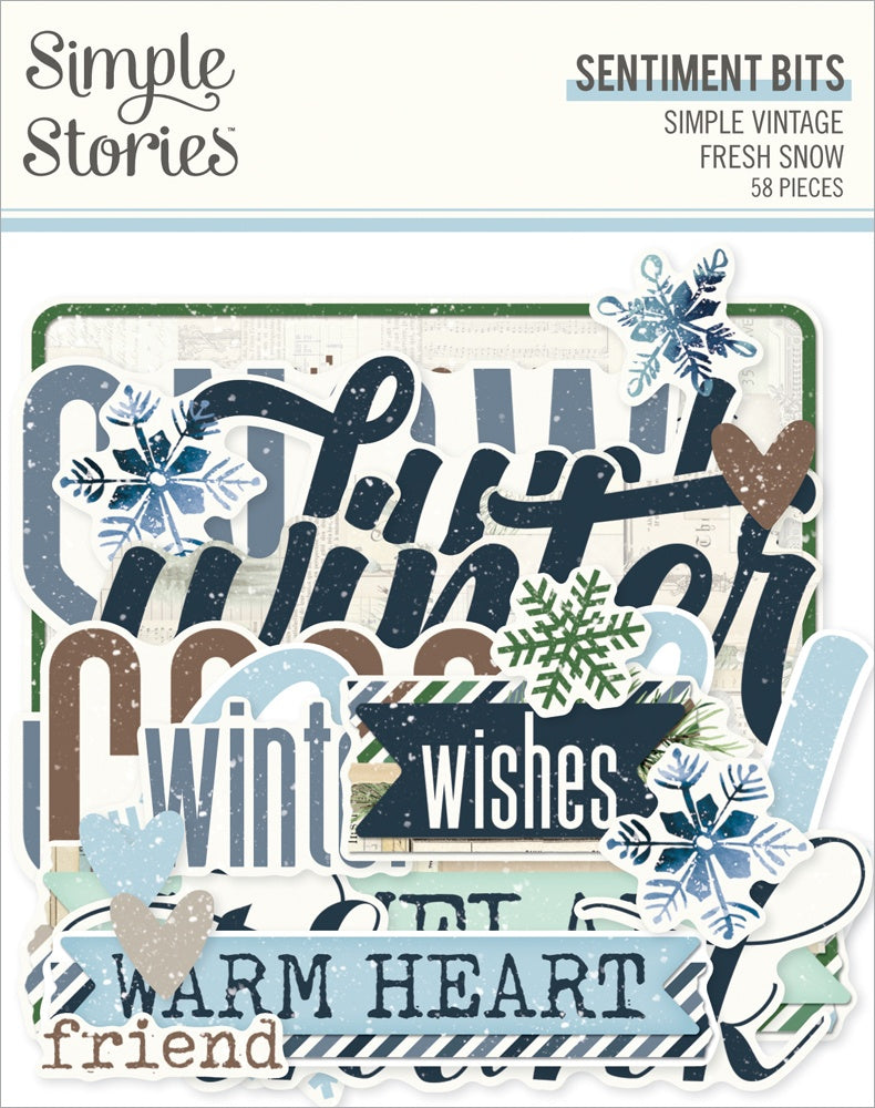 Simple Stories - Simple Vintage Fresh Snow - Sentiment Bits & Pieces