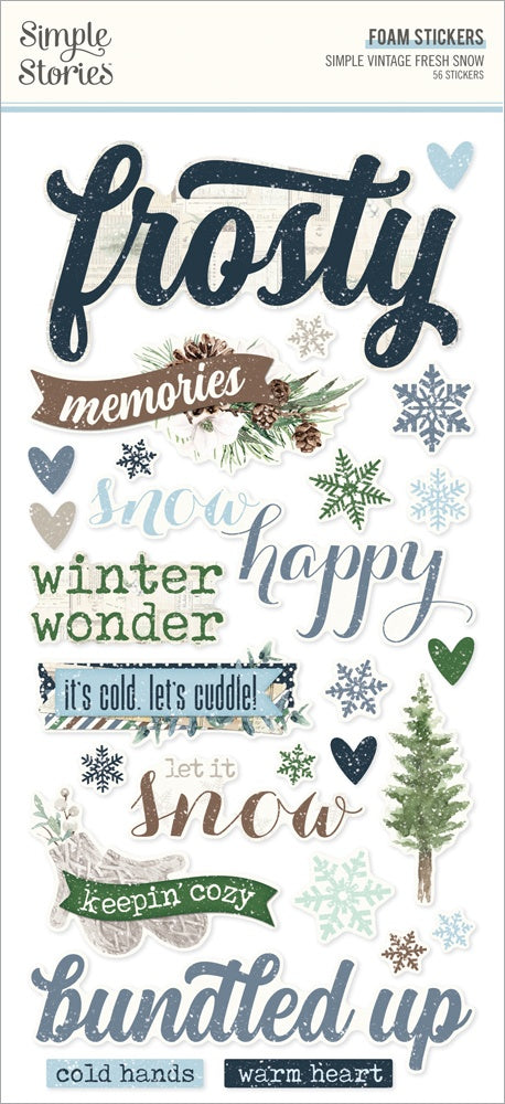 Simple Stories - Simple Vintage Fresh Snow - Foam Stickers