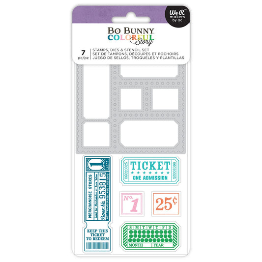 Bo Bunny - Colorful Story - Stamp, Die & Stencil Set