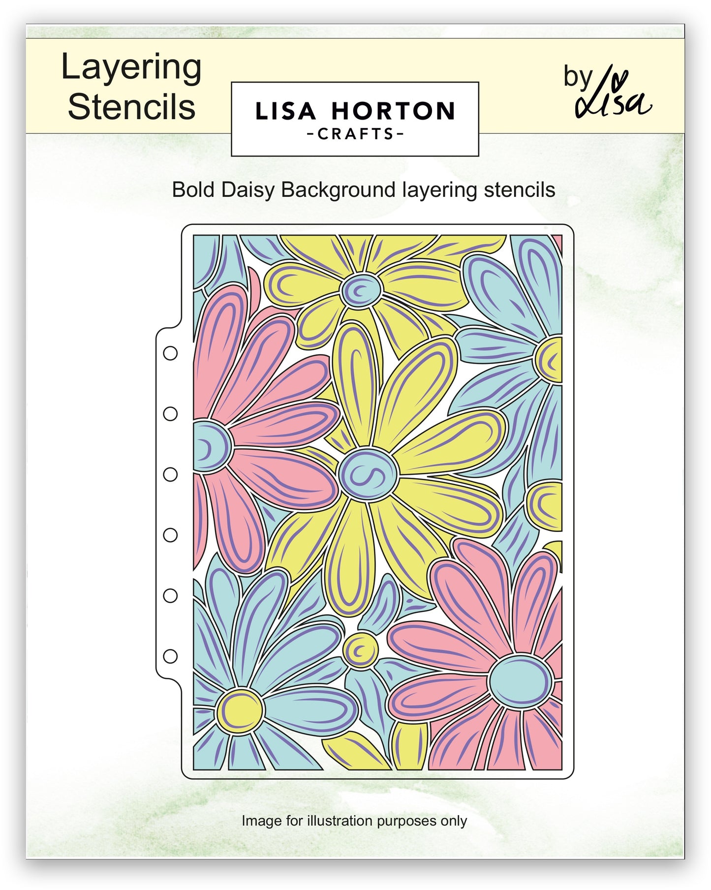 Lisa Horton - Layering Stencils - Bold Daisy Background