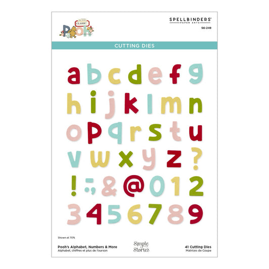 Spellbinders - Say Cheese Classic Pooh Collection - Pooh's Alphabet Numbers & More Die Set