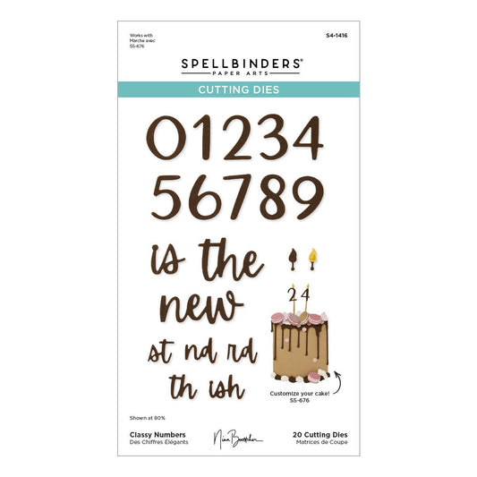 Spellbinders - Bougie Birthday By Nina Boettcher - Classy Numbers Die Set