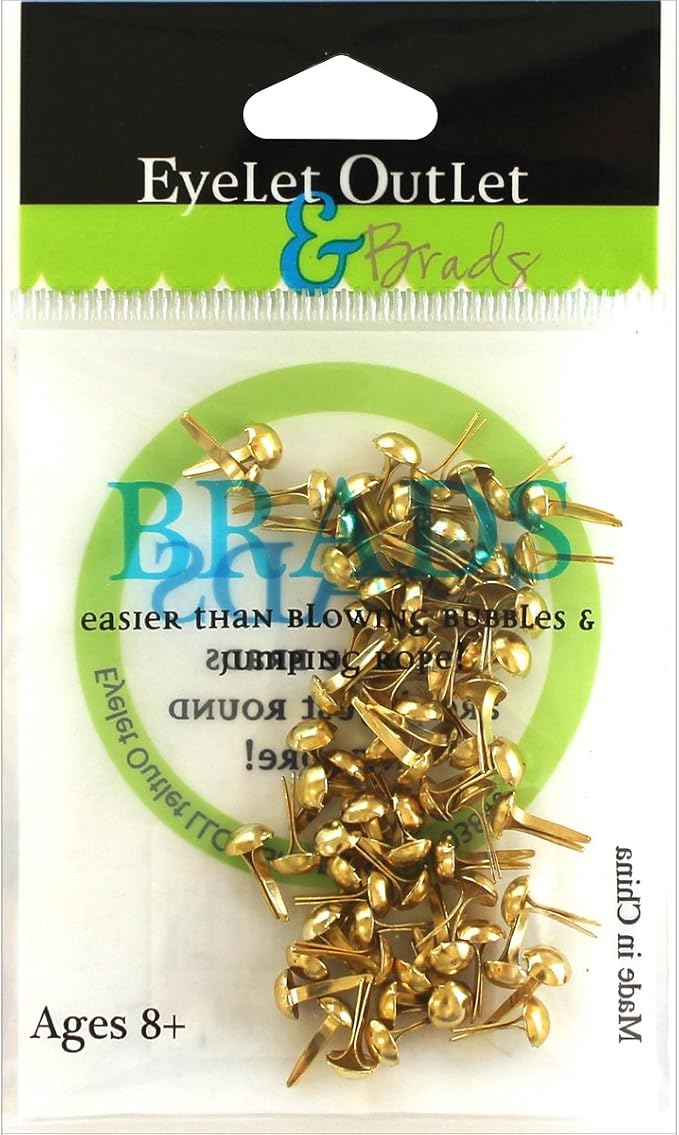 Eyelet Outlet & Brads - Round Brads - Gold