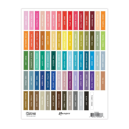 Ranger - Large Ink Pad Distress Label Sheets - White