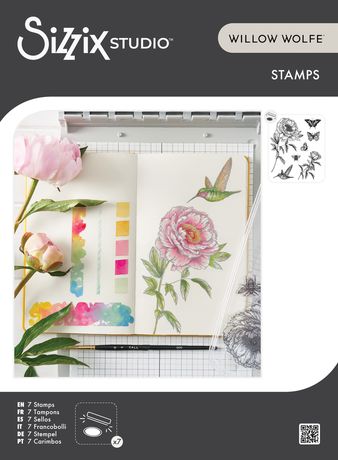 Sizzix - Flowers and Creatures Stamp Set by Willow Wolfe