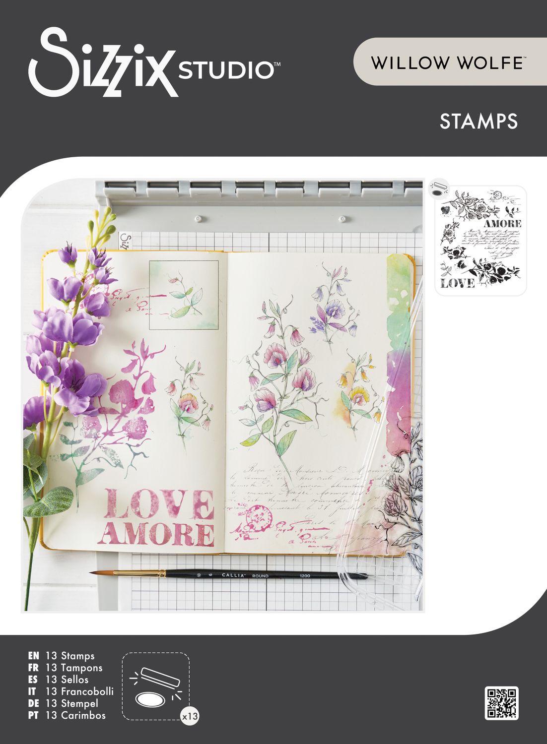 Sizzix - Love Letters Stamp Set by Willow Wolfe