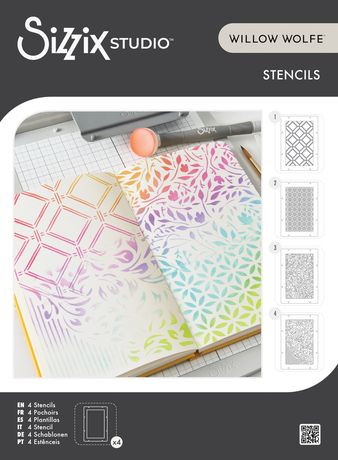 Sizzix - Backgrounds Stencil Set by Willow Wolfe