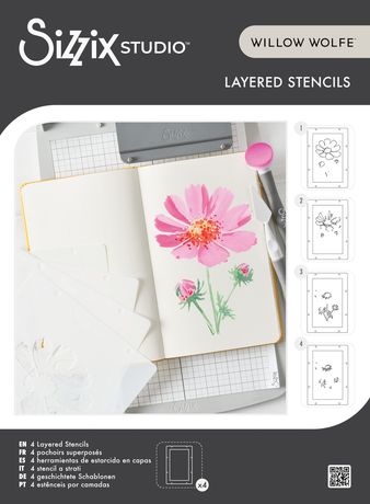 Sizzix - Cosmos Layered Stencil Set by Willow Wolfe