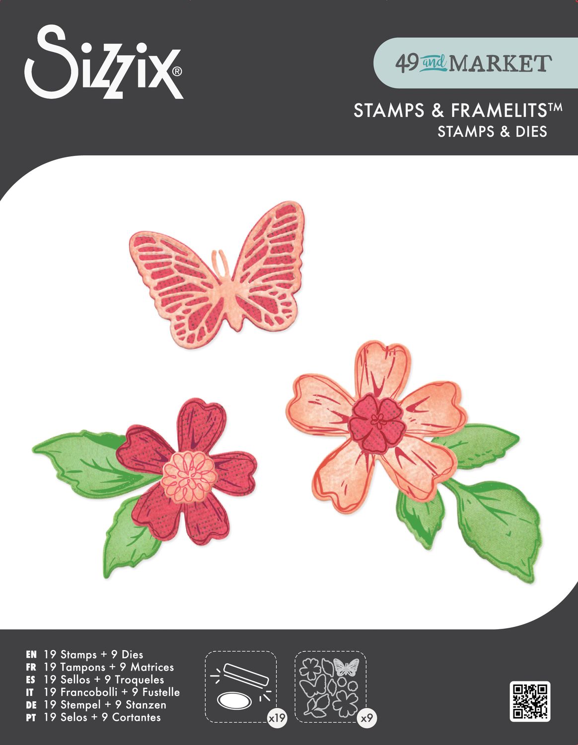 Sizzix - Sweet Sprigs Stamp & Die Bundle by Vicki Boutin