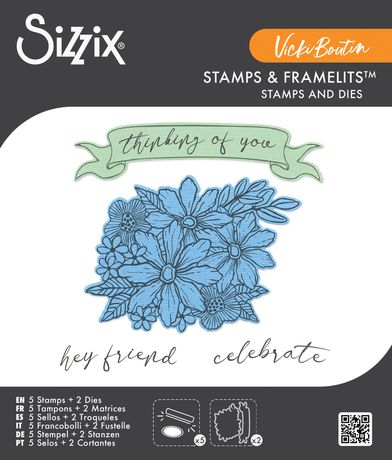 Sizzix - Floral Bouquet Stamp & Die Bundle  by Vicki Boutin