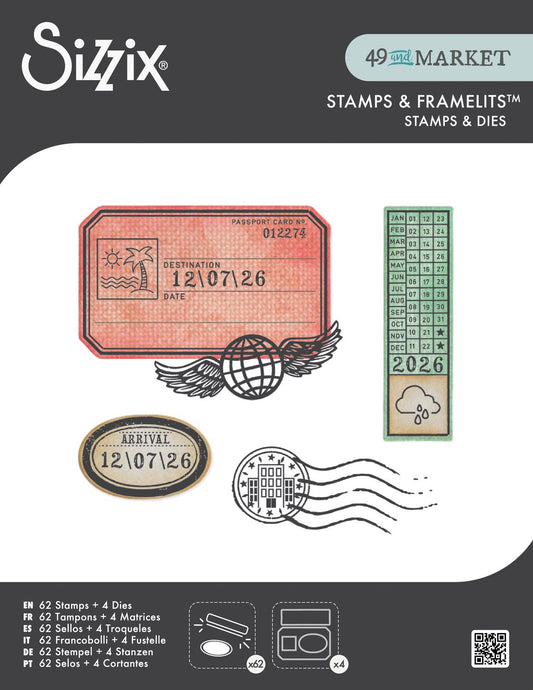 Sizzix - Globetrotter's Mark Stamp & Die by 49 and Market