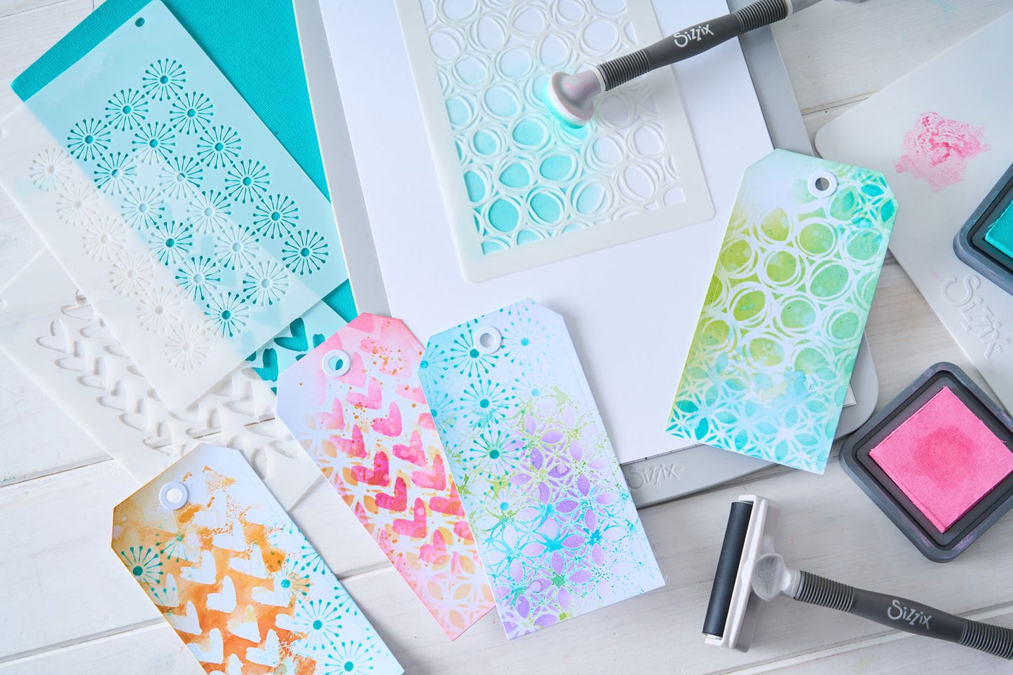 Sizzix - Buildables Backgrounds #1 Stencil Set by Vicki Boutin