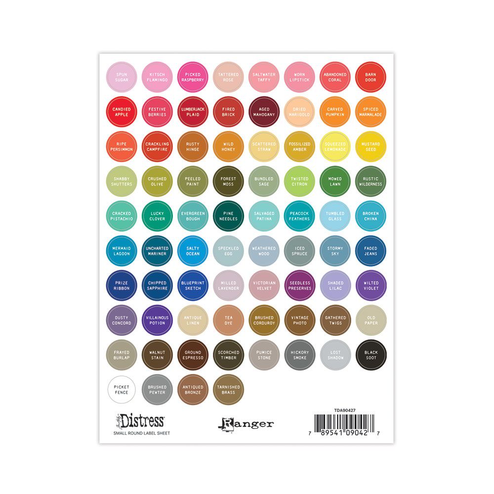 Ranger - Small Round Distress Label Sheets - White