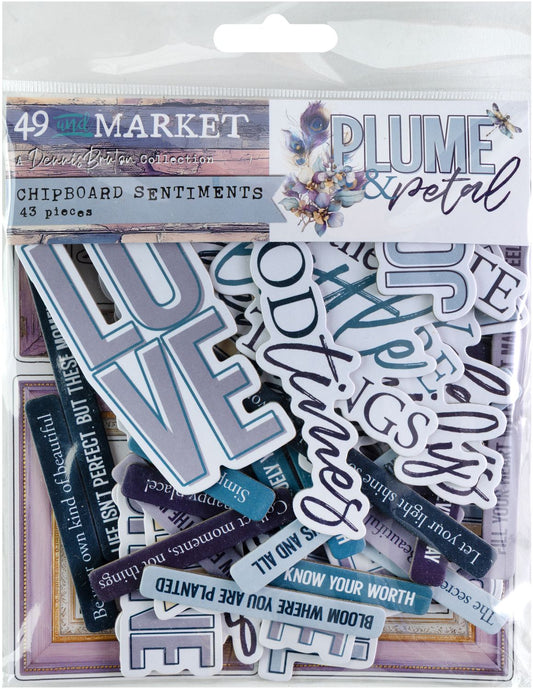 49 and Market - Plume & Petal - Chipboard Sentiments