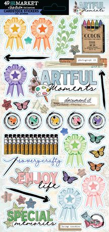 49 and Market - Artful Moments - Chipboard & Cardstock Stickers by Vicki Boutin
