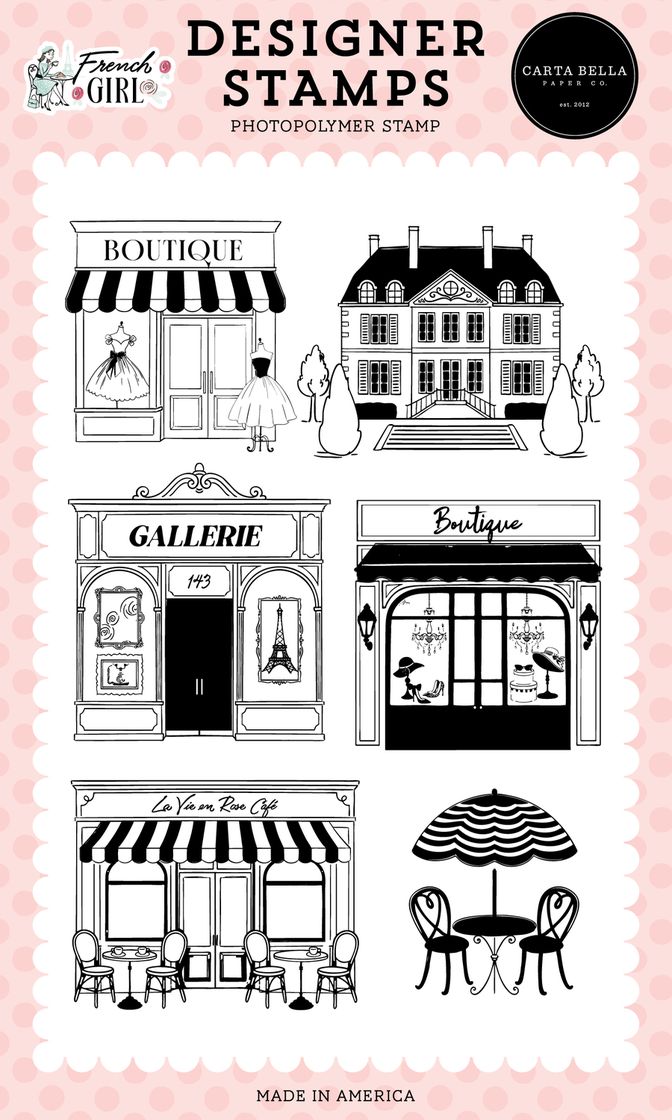 Carta Bella - French Girl - French Streets Stamp & Die Bundle