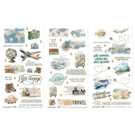 49 and Market - Travel Diaries - Blendable Rub-On Transfer Set