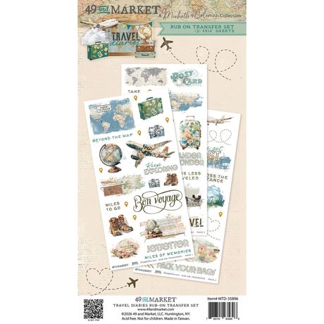 49 and Market - Travel Diaries - Blendable Rub-On Transfer Set