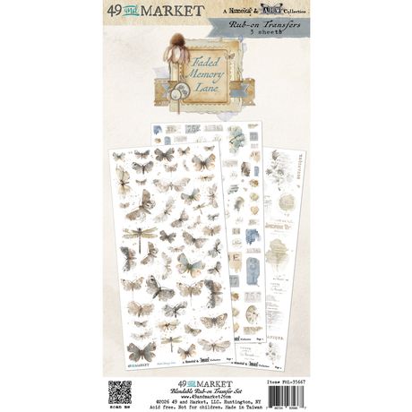 49 and Market - Faded Memory Lane - Blendable Rub-On Transfer Set