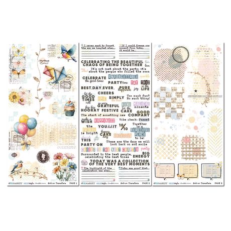 49 and Market - Glimmer and Glee - Blendable Rub-On Transfer Set