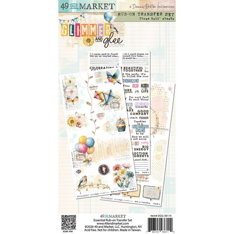 49 and Market - Glimmer and Glee - Blendable Rub-On Transfer Set