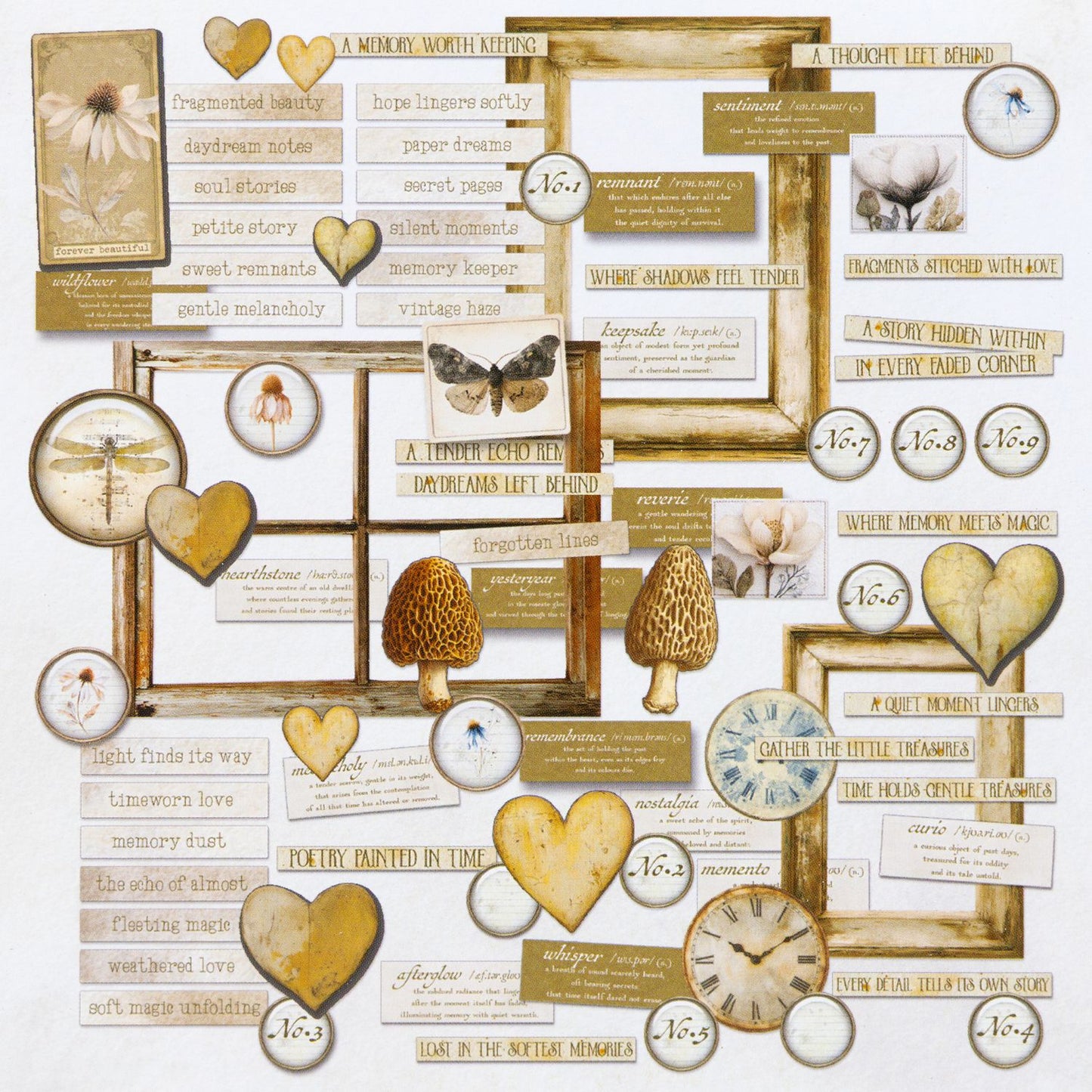 49 and Market - Faded Memory Lane - Chipboard Set
