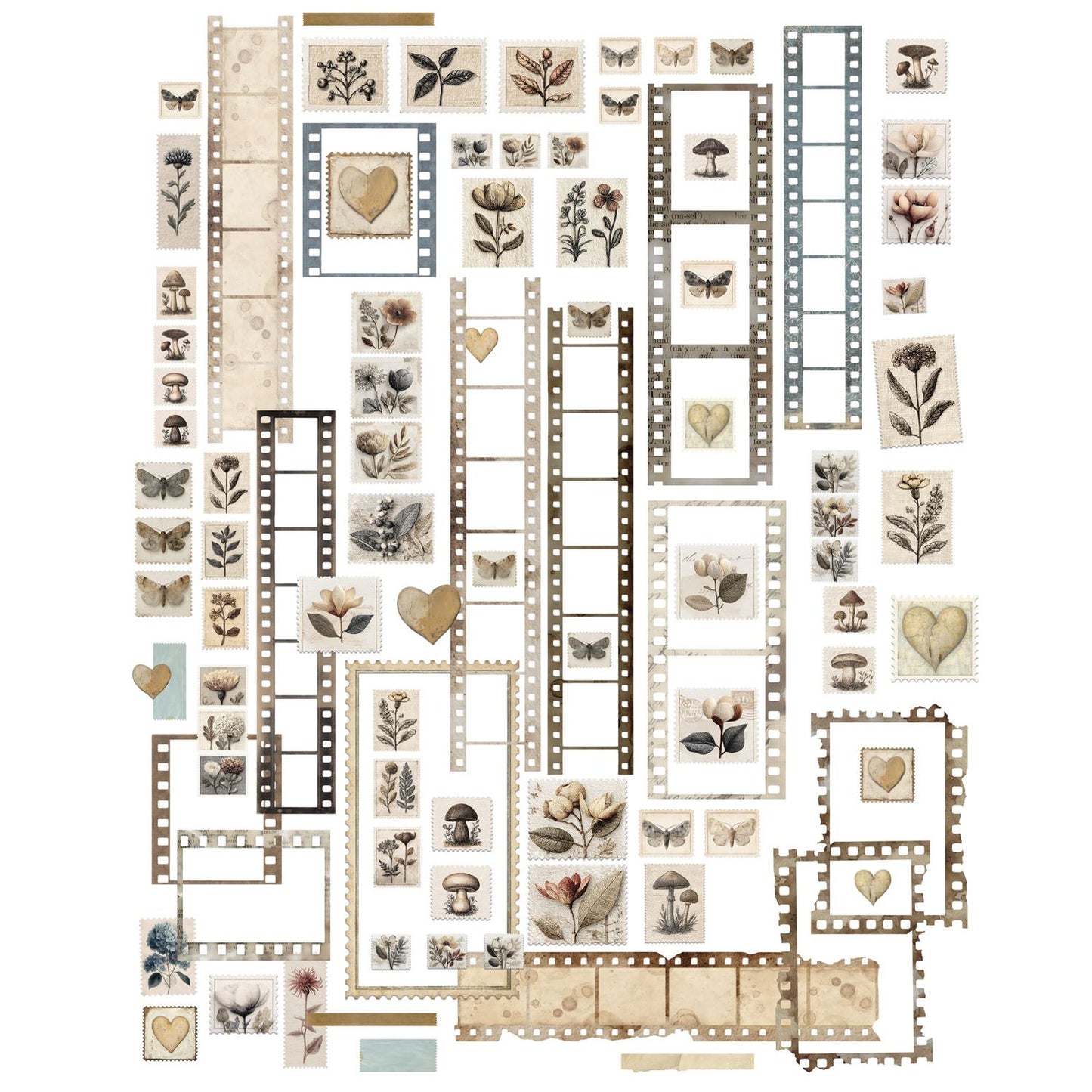49 and Market - Faded Memory Lane - Filmstrips & Postage Laser Cut Elements