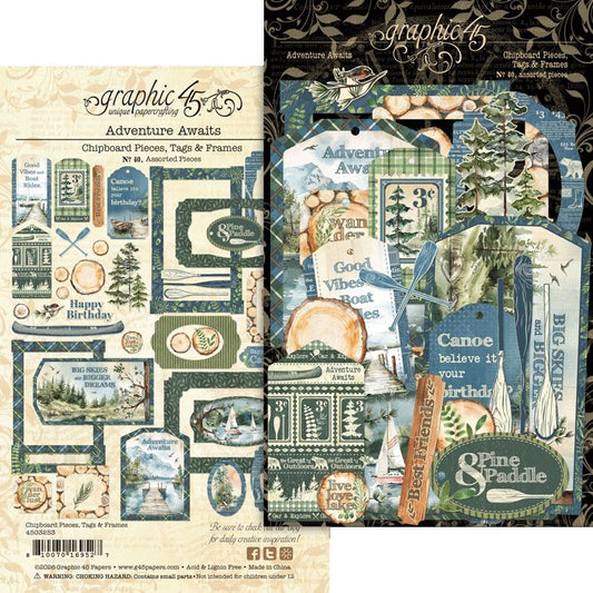 Graphic 45 - Adventure Awaits - Chipboard Die-Cuts