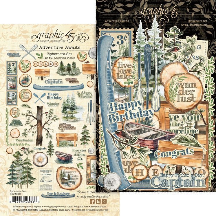 Graphic 45 - Adventure Awaits - Ephemera Set