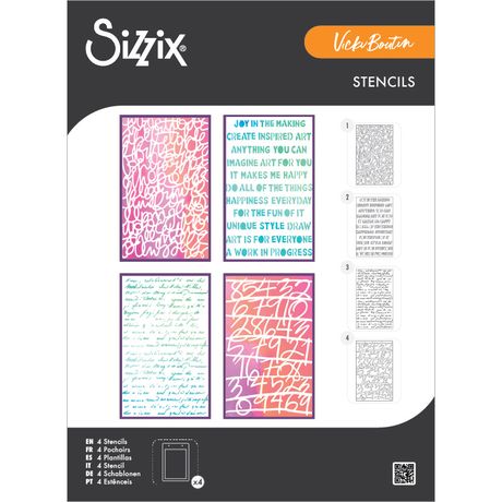 Sizzix - Words & Numbers Stencil Set by Vicki Boutin