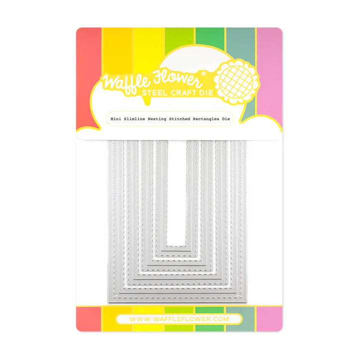 Waffle Flower - Mini Slimline Stitched Rectangles Die Set