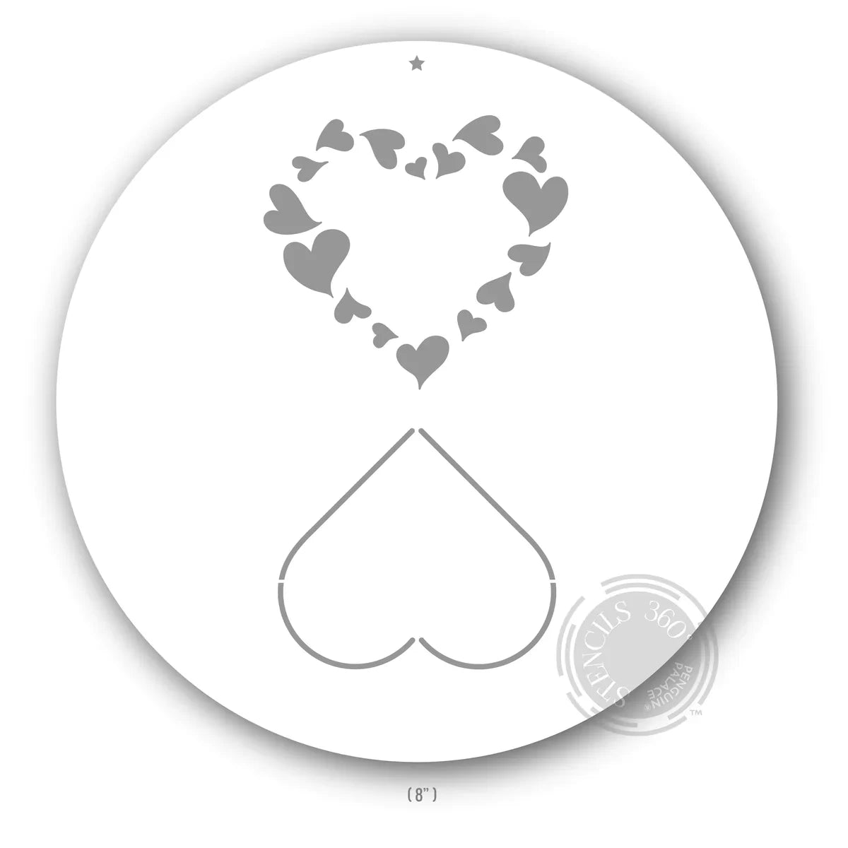 Penguin Palace - Stencils 360 - Hearts Bouquet - 8"