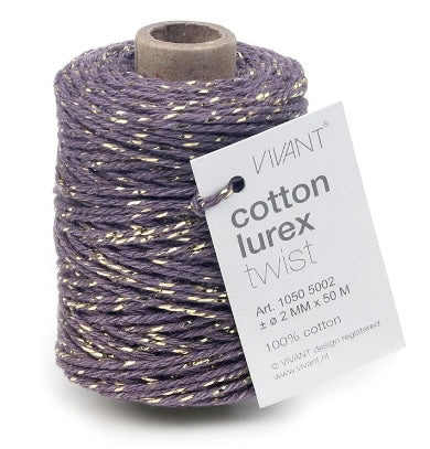 Vivant - Lurex Cotton Cord - Aubergine